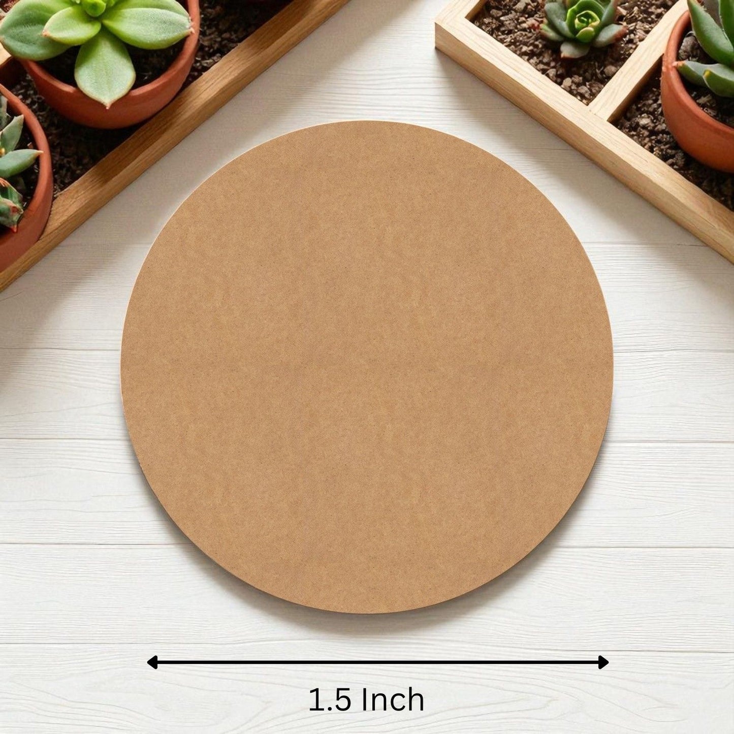 Round MDF Base (1.5 Inch) - Pack of 5 Pcs