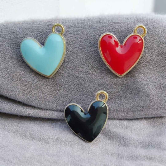 Slanted Plain Heart Charm