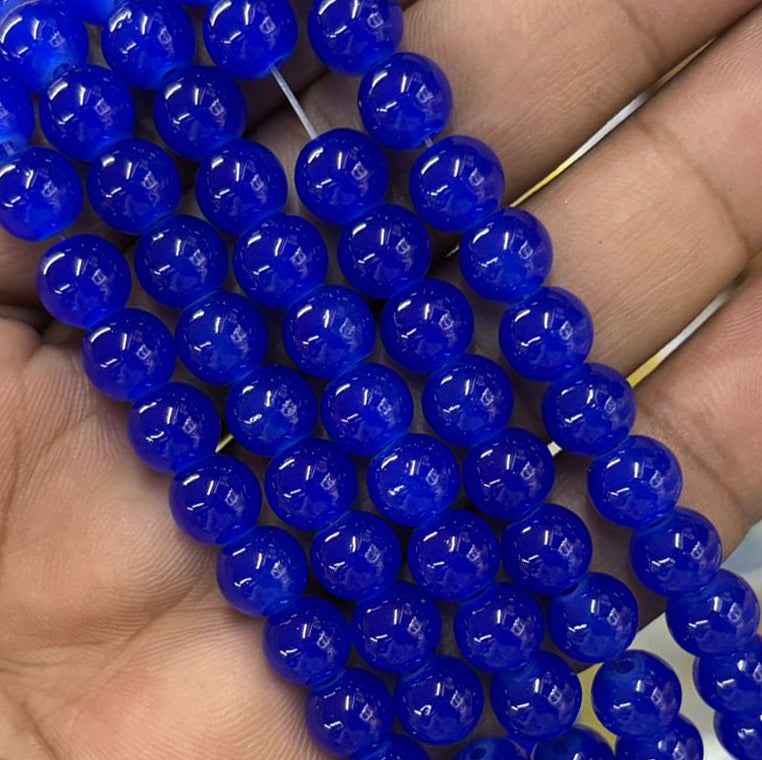 Navy Blue Jelly Beads - 8 mm