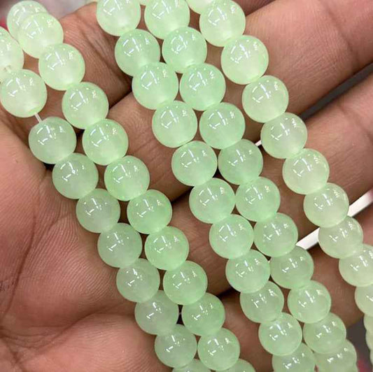 Pista Green Jelly Beads - 8 mm
