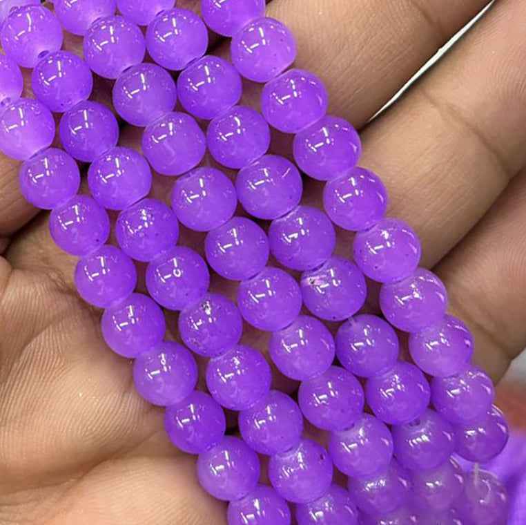 Dark Purple Jelly Beads - 8 mm