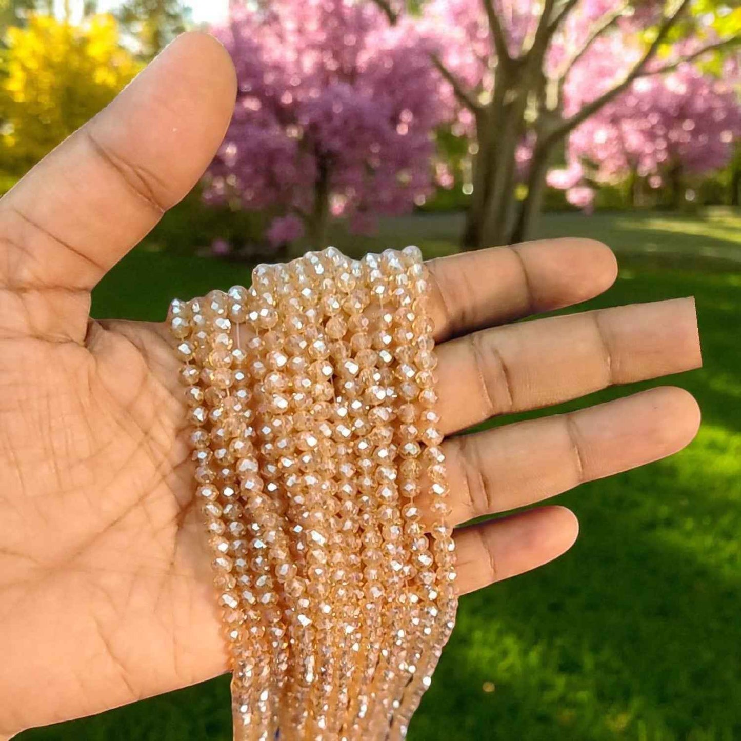 Gold Crystal Beads - 6 mm