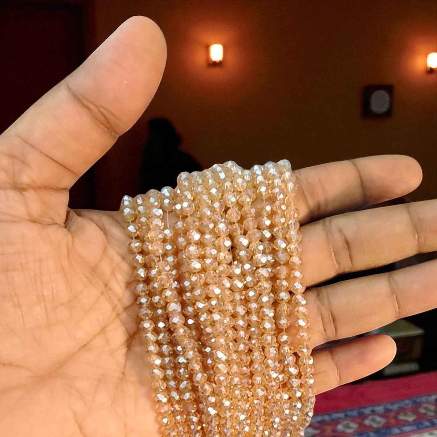 Gold Crystal Beads - 4 mm