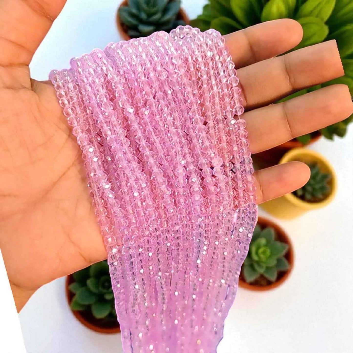 4mm Crystal Beads - Purple