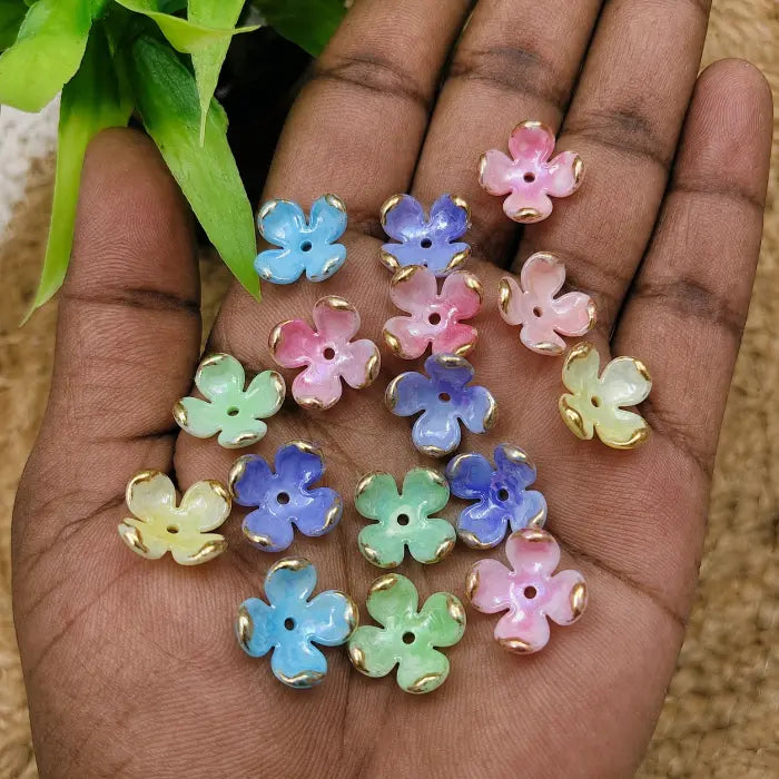5-Petal Blossom Flower Acrylic Beads