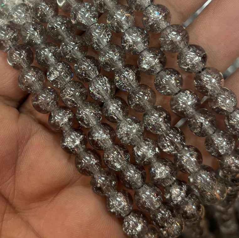 Ash Crackle Beads 8mm