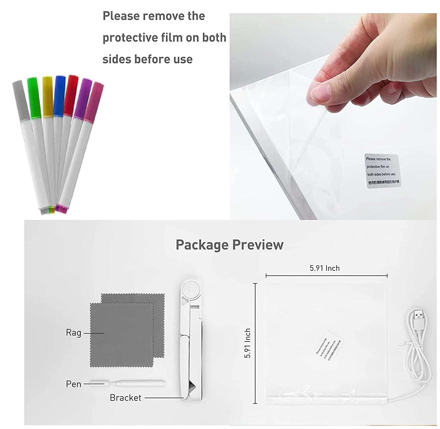 3D Acrylic Writing Board with Adjustable Stand | Glowing Led Message Board