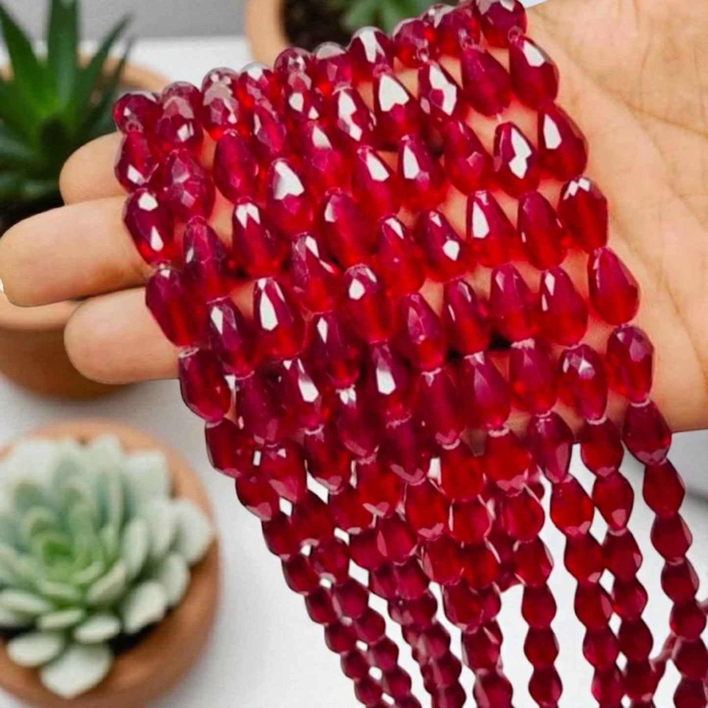 6mm Drop Beads - Maroon