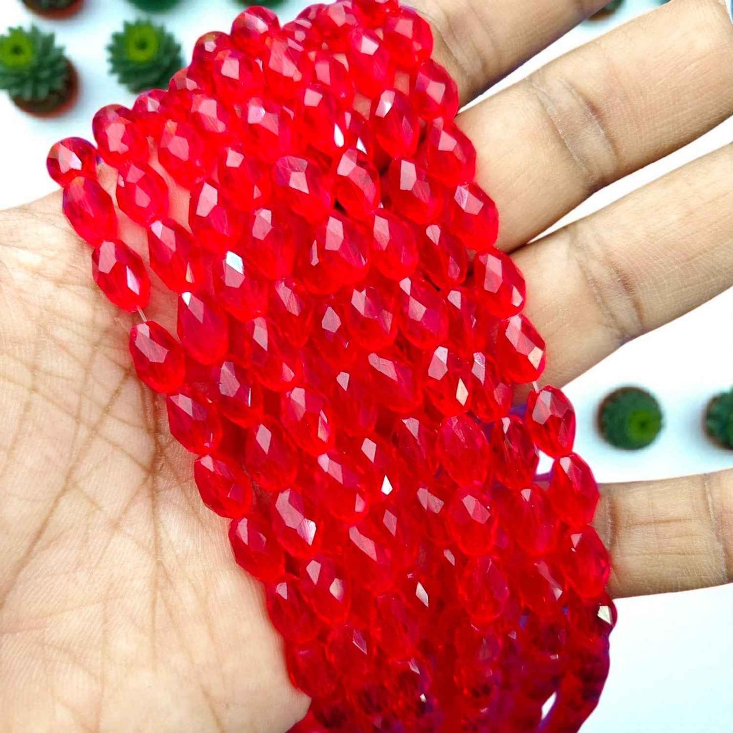 6mm Drop Beads - Red