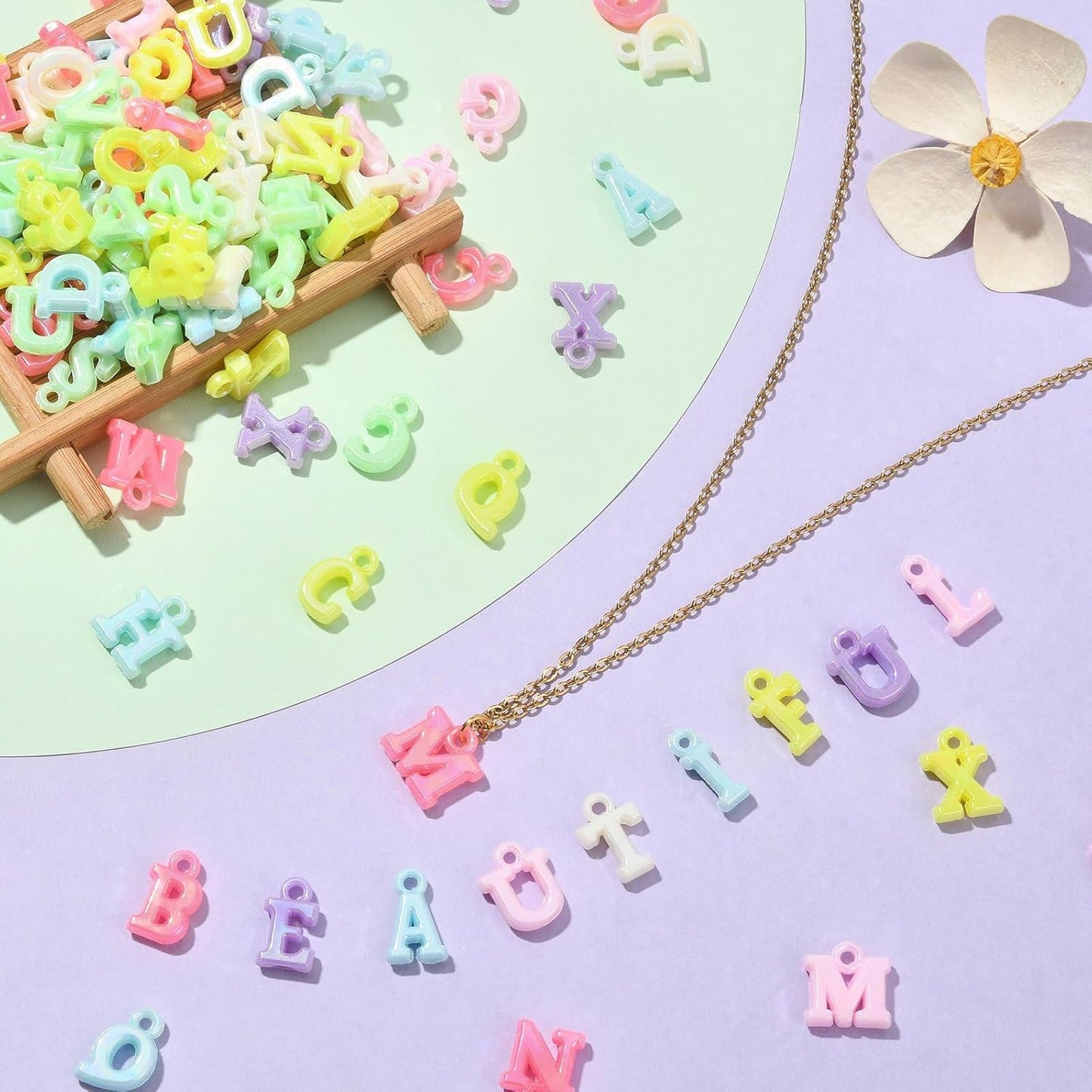Plastic Alphabet beads for Jewellery Making