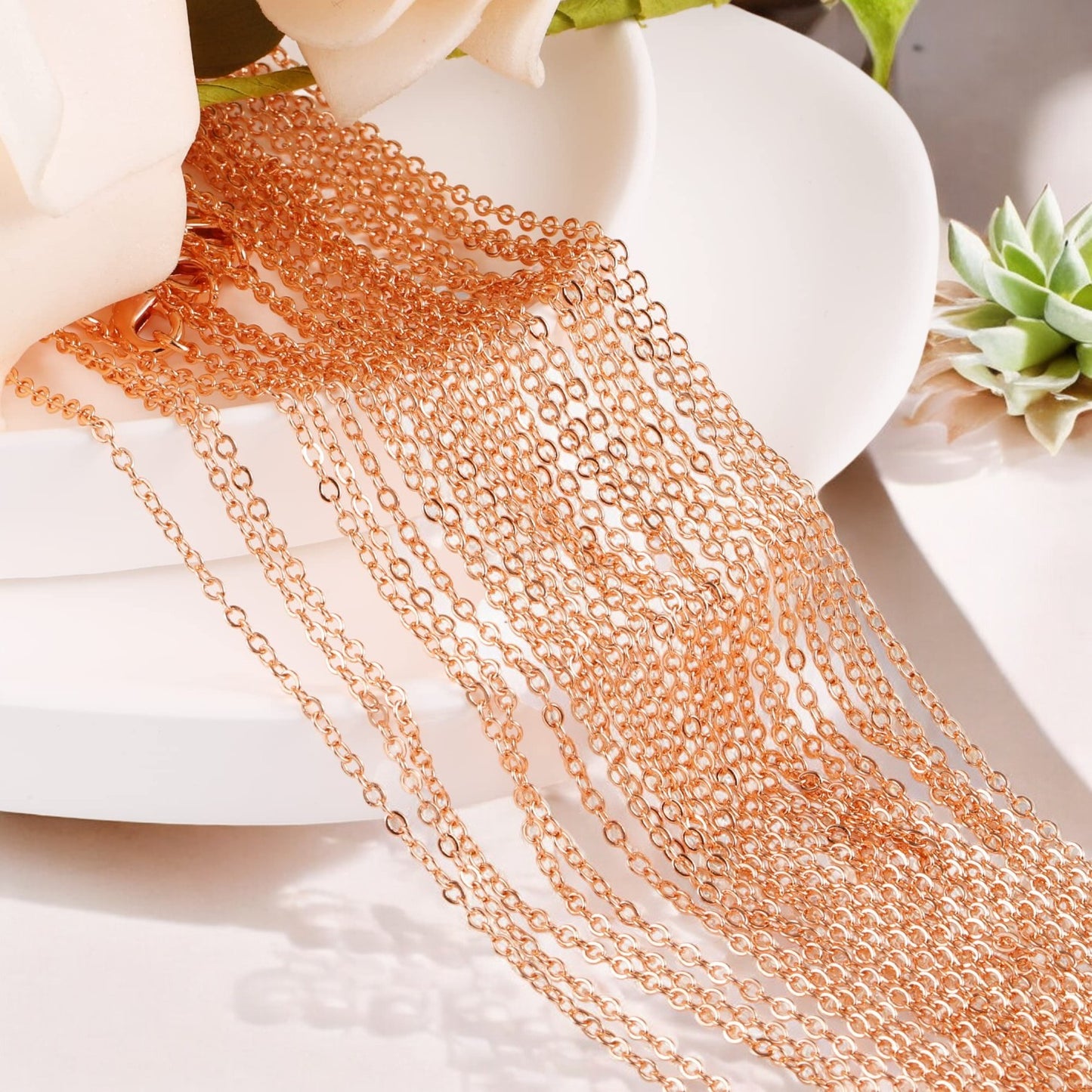 Rose Gold Anti Tarnish Chain for Jewelry Making - 10g