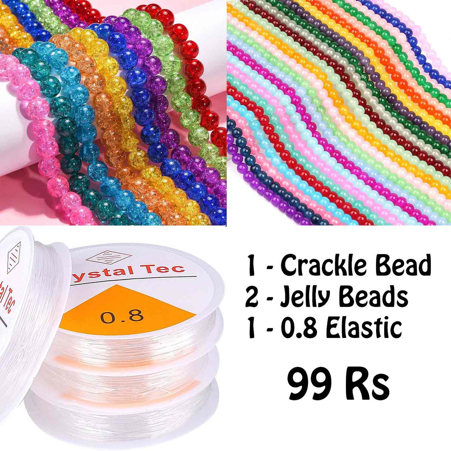 Combo 1 - Crackle, Jelly & 0.8 Crystal Elastic (10m)