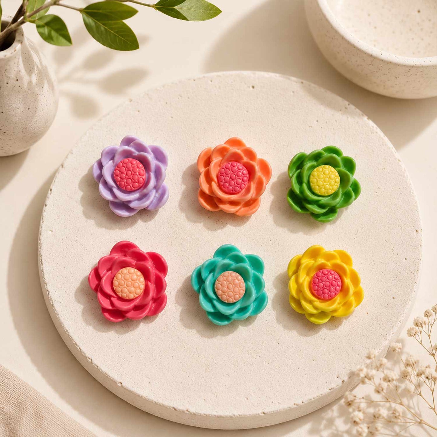 Acrylic Resin Rose Beads - 1 Pc