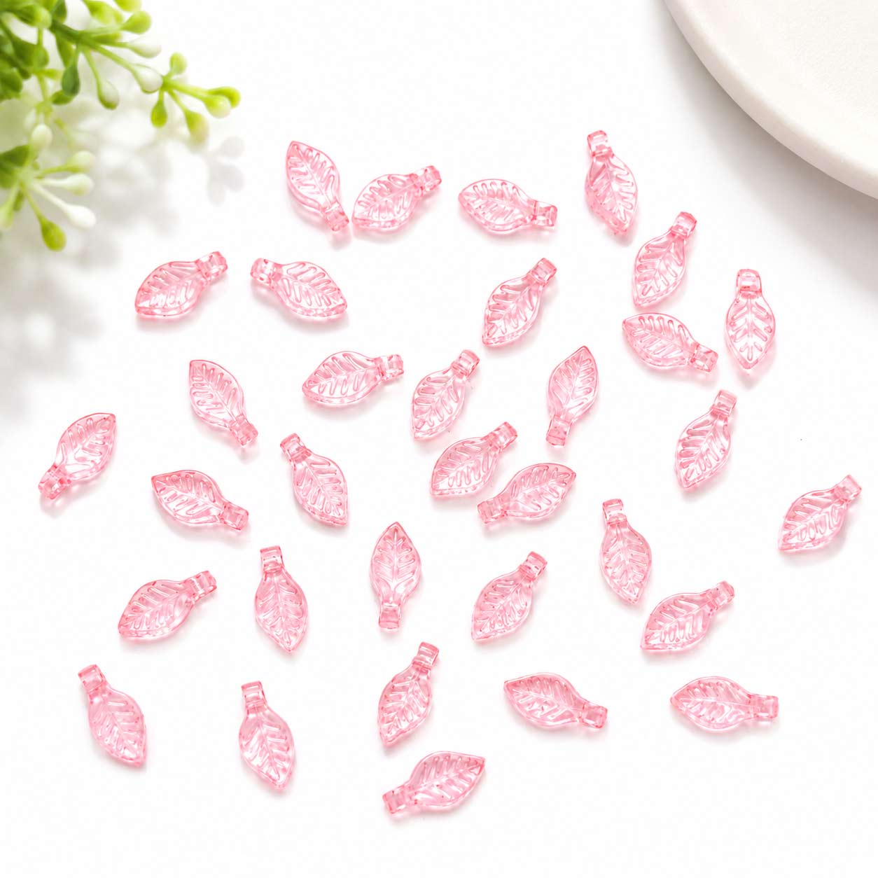 Acrylic Transparent Leaf - Pinkish Peach