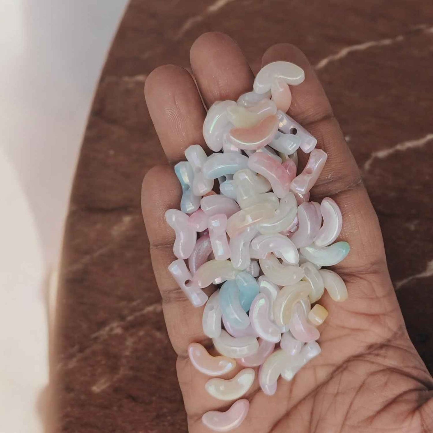 Acrylic Tulip Leaf Fancy Beads - 10 gms