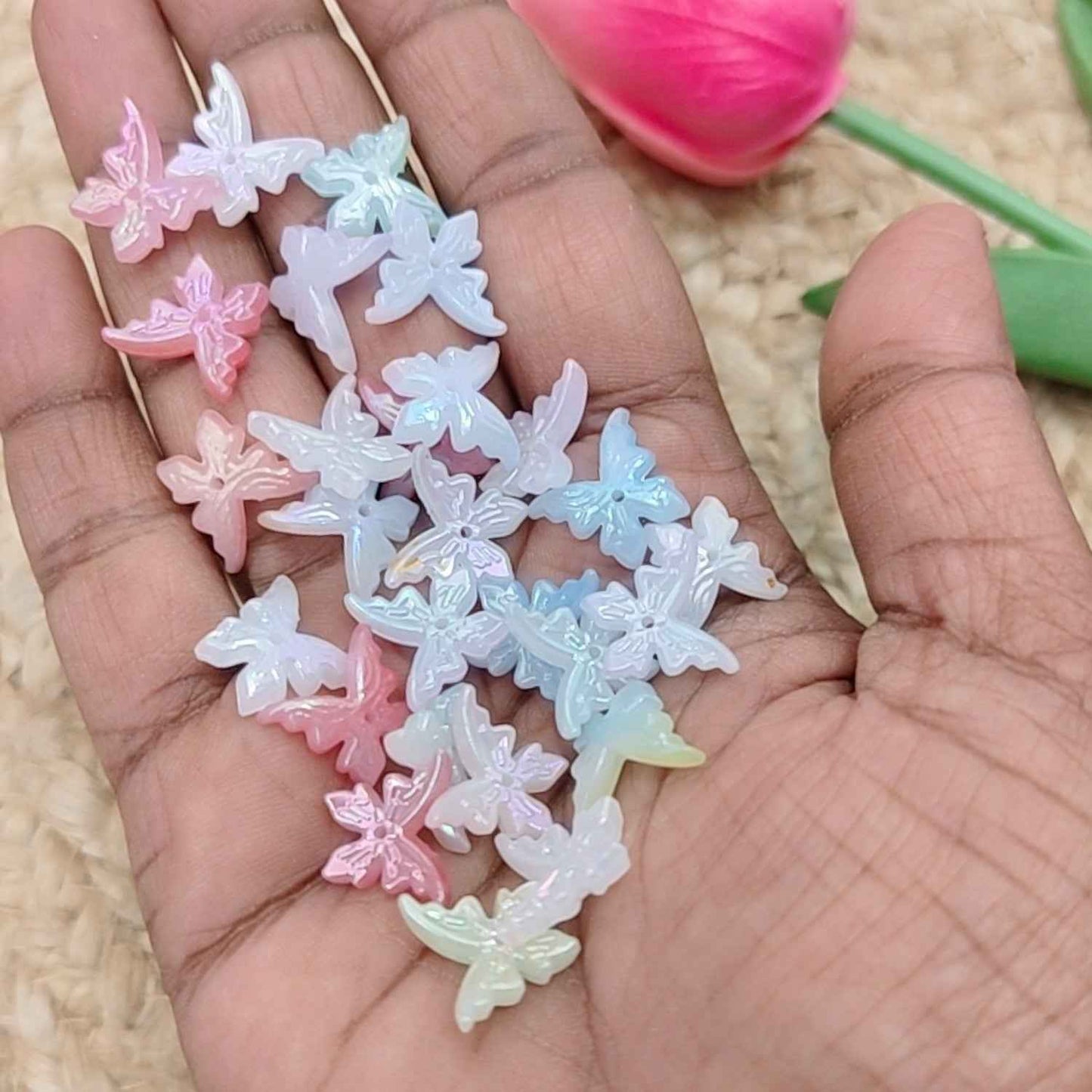 Acrylic Butterfly Beads - 10 gms