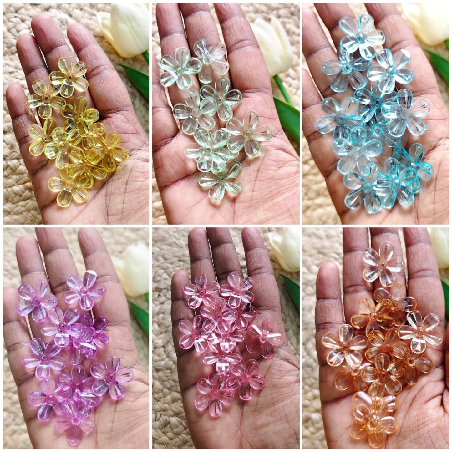 Acrylic transparent flower for jewellery making and DIY crafts