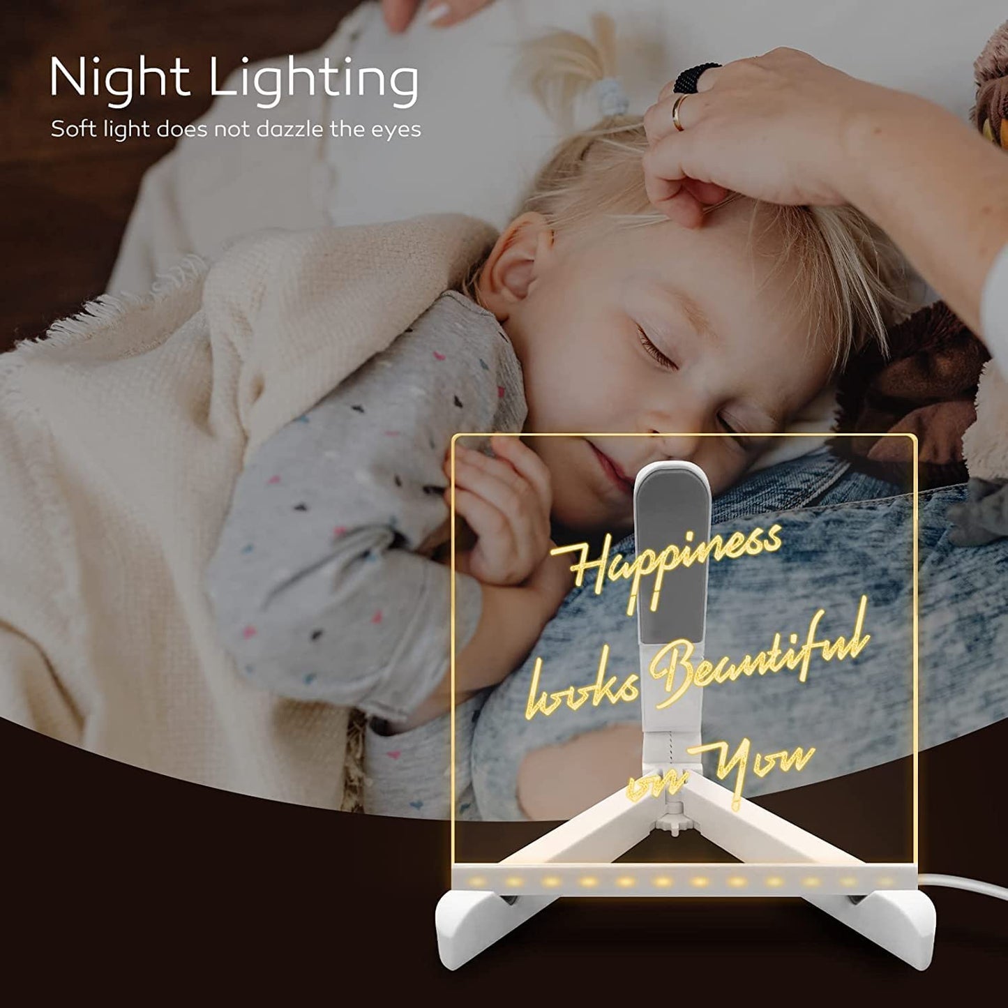 3D Acrylic Writing Board with Adjustable Stand | Glowing Led Message Board