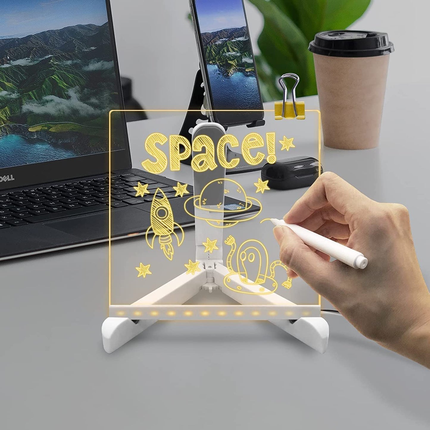 3D Acrylic Writing Board with Adjustable Stand | Glowing Led Message Board