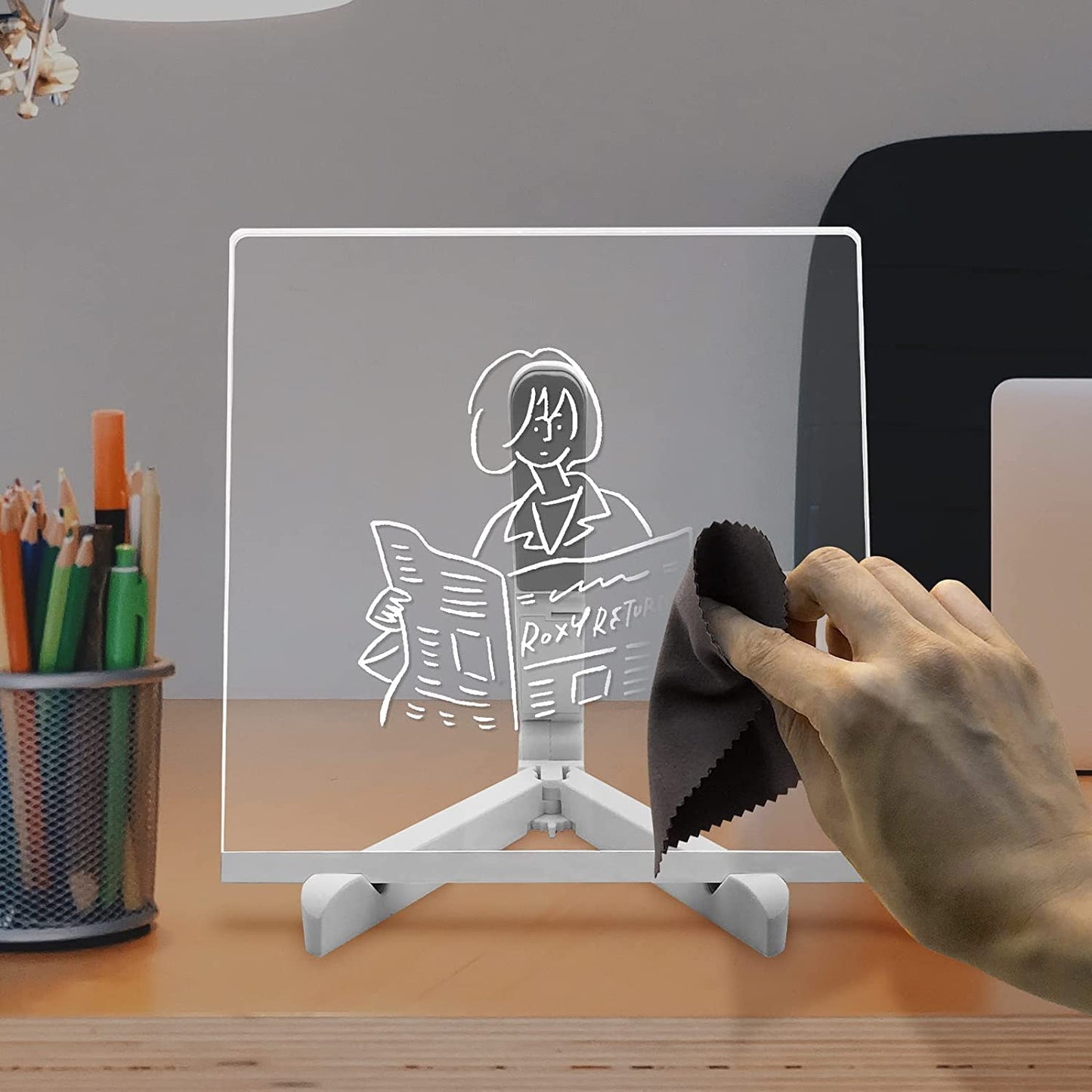 3D Acrylic Writing Board with Adjustable Stand | Glowing Led Message Board