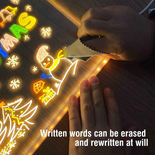 3D Acrylic Writing Board with Adjustable Stand | Glowing Led Message Board
