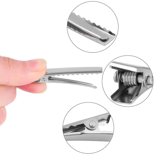 Alligator Hair Clip 4.5 cm - Silver (5 Pcs)