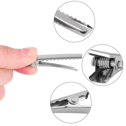 Alligator Hair Clip 4.5 cm - Silver (5 Pcs)