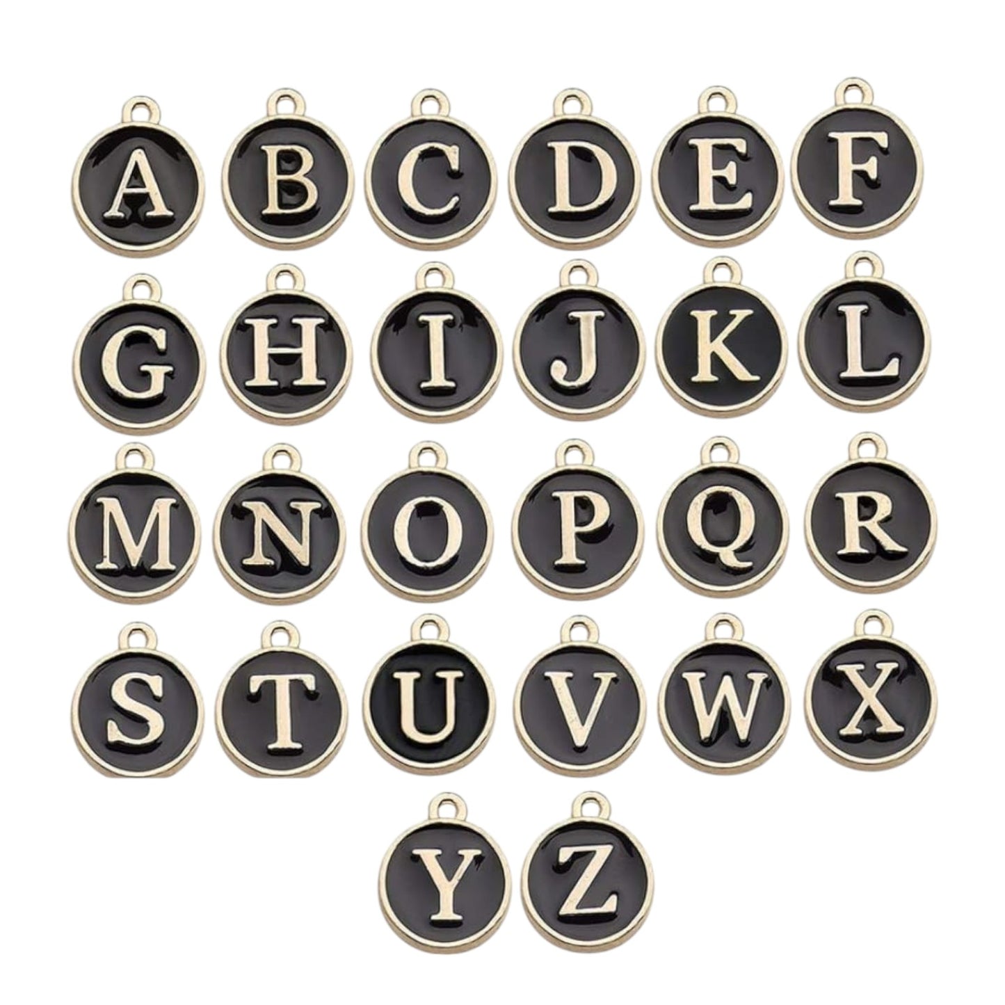 Alphabet Charms - Black - 1 PC
