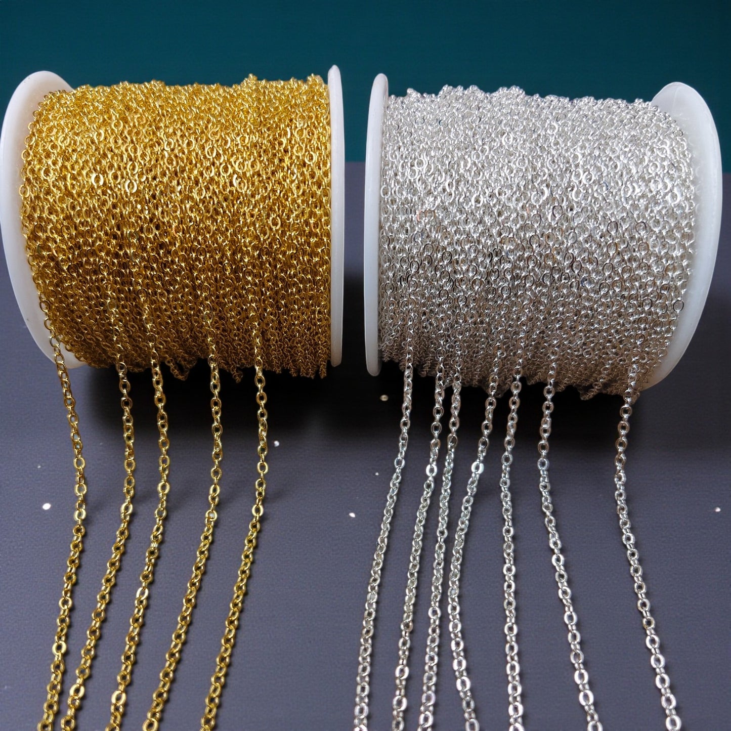 Anti tarnish chain with long-lasting shine for jewellery making and DIY crafts