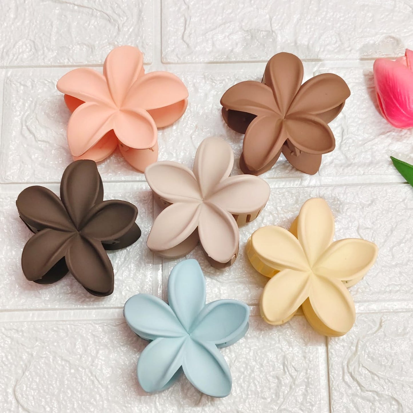 Matt finish big size flower claw clip for thick hair – strong hold stylish hair accessory