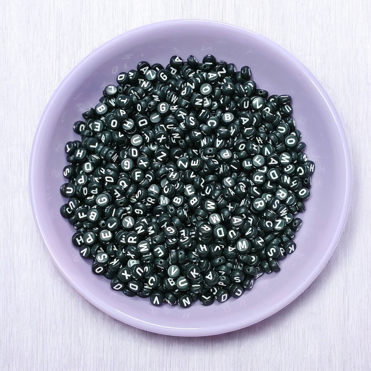 Black Letter Alphabet Beads - 20 grams