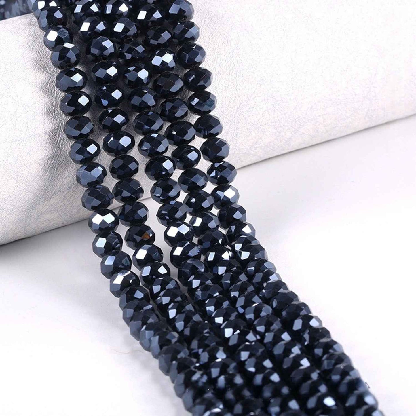 Black Crystal Beads - 6 mm