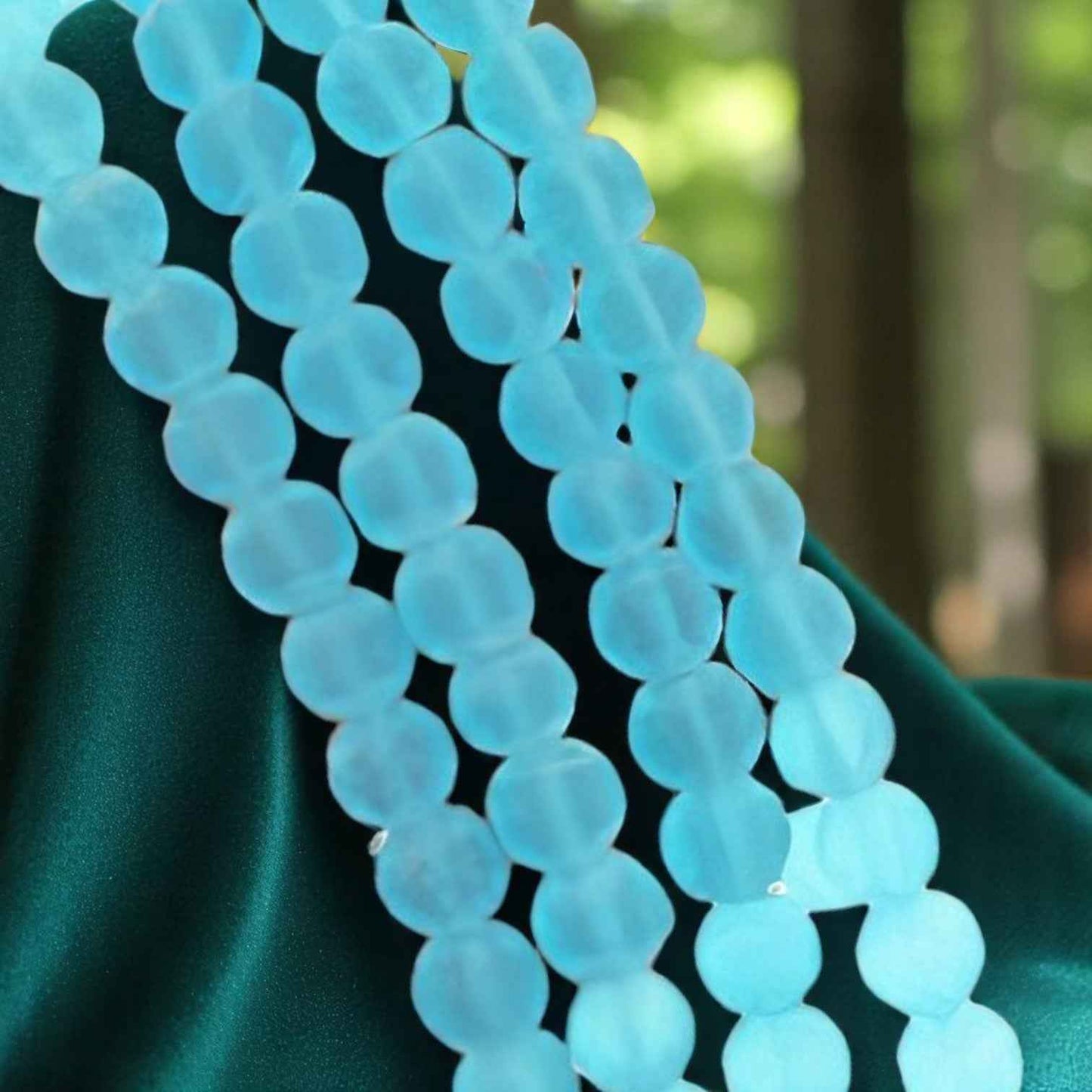 Blue Ice Matt Beads