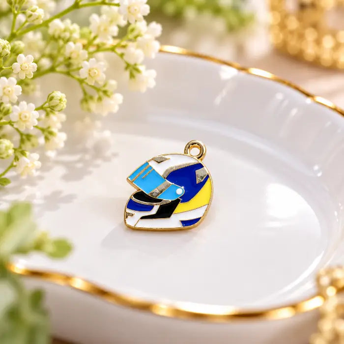 Colorful Racing Helmet Charm