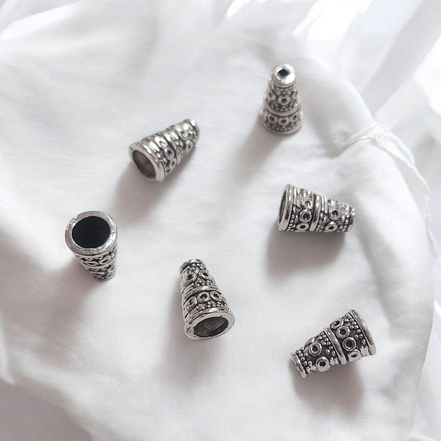 Silver Cone Spacer Metal Charm
