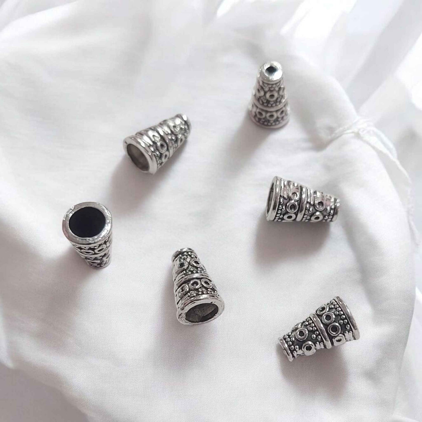 Silver Cone Spacer Metal Charm
