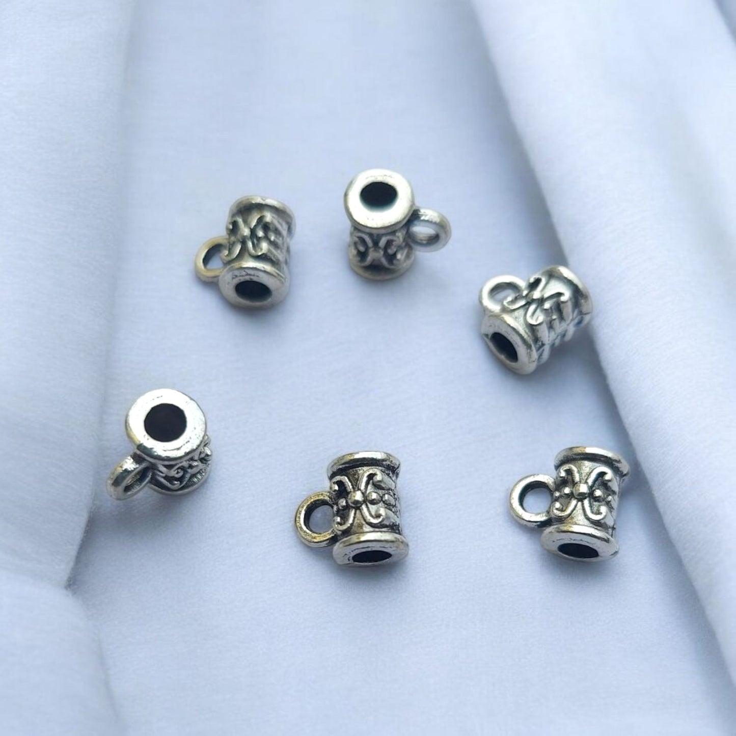 Silver Connector Spacer Metal Charm
