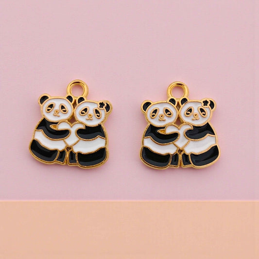 Couple Panda with Heart Charms - 1 Pc