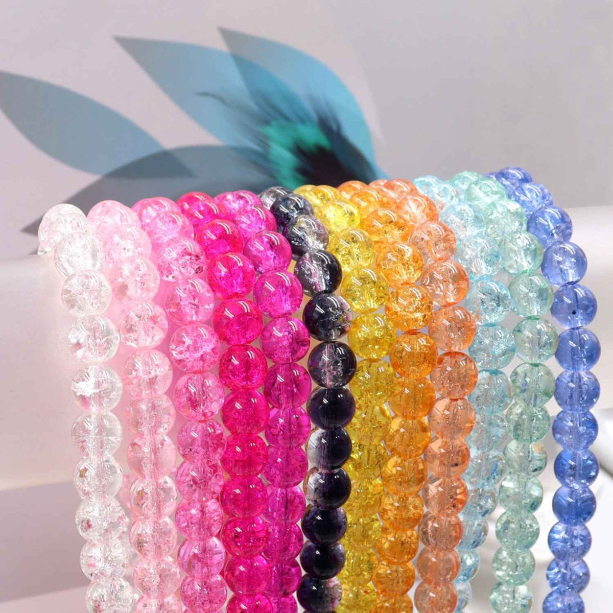 Crackle Beads Combo (Pack of 50 Random Lines)