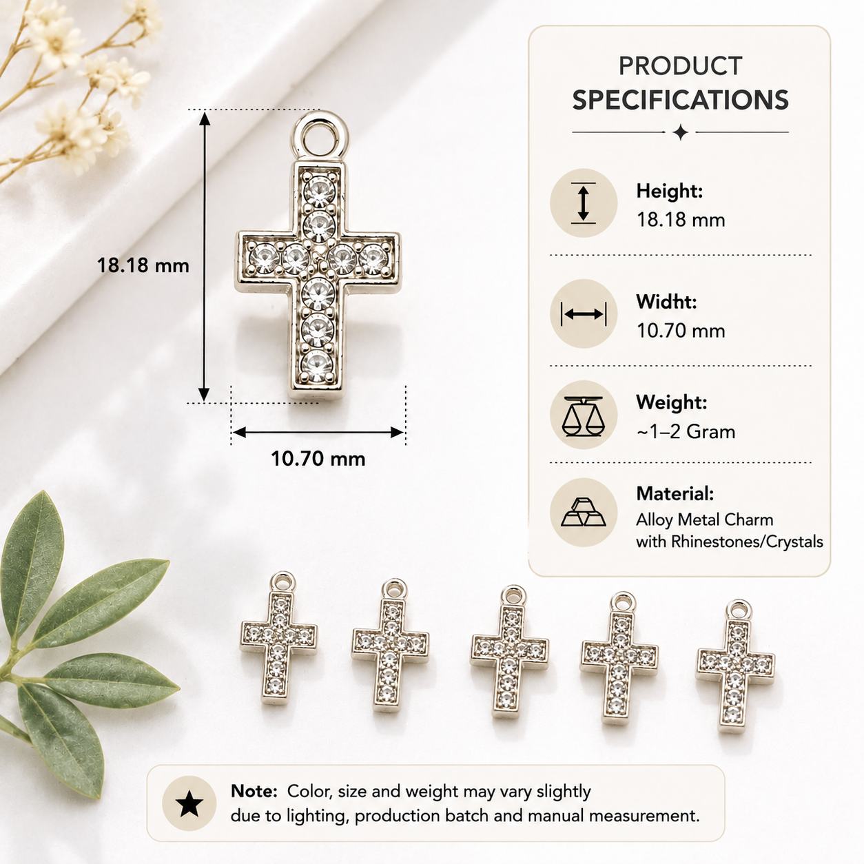 Cross Stone Charm