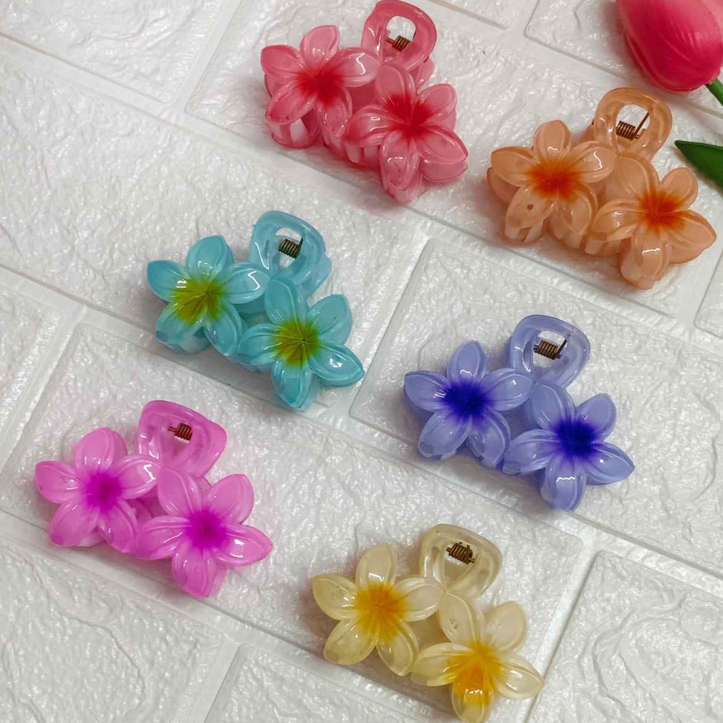 Dual Flower Korean Clip (6 Pcs Set)