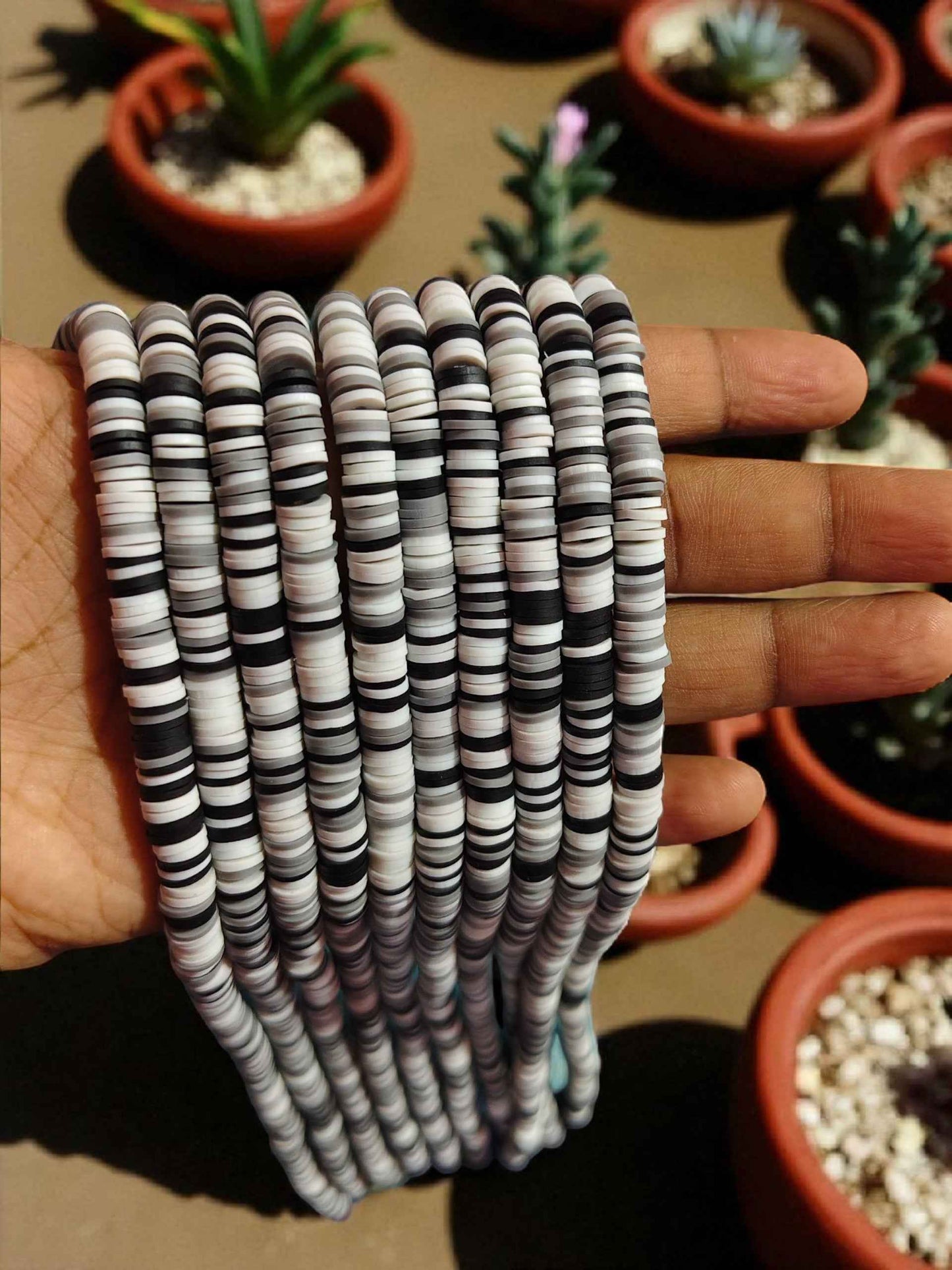 Fimo / Clay Beads for Jewellery Making - Black and White