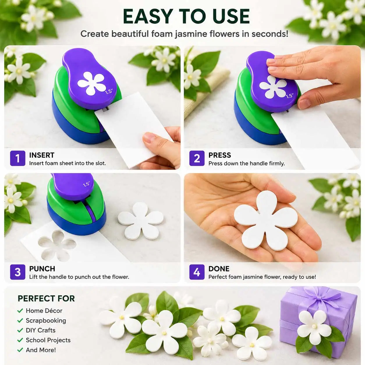 Foam Jasmine Flower Making Punch Machine / Cutter
