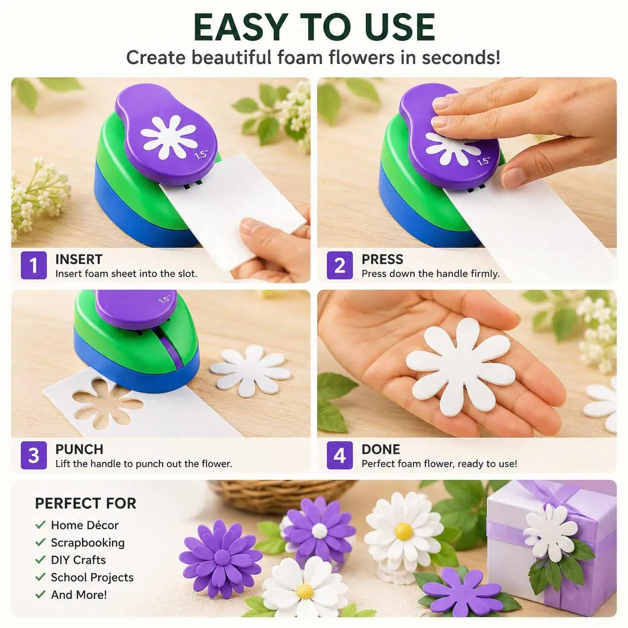 Foam Mullai Flower Making Punch Machine / Cutter