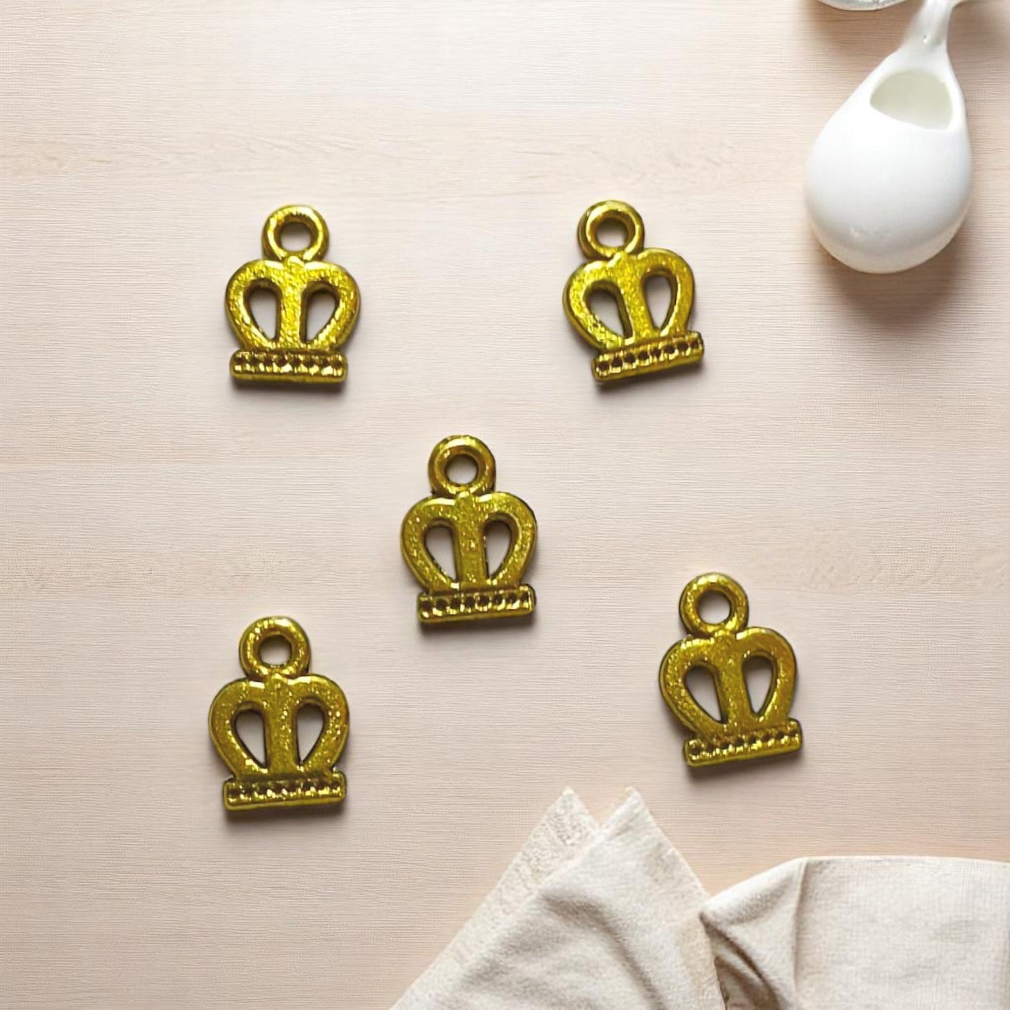 Gold Crown Charm - 10 Pcs