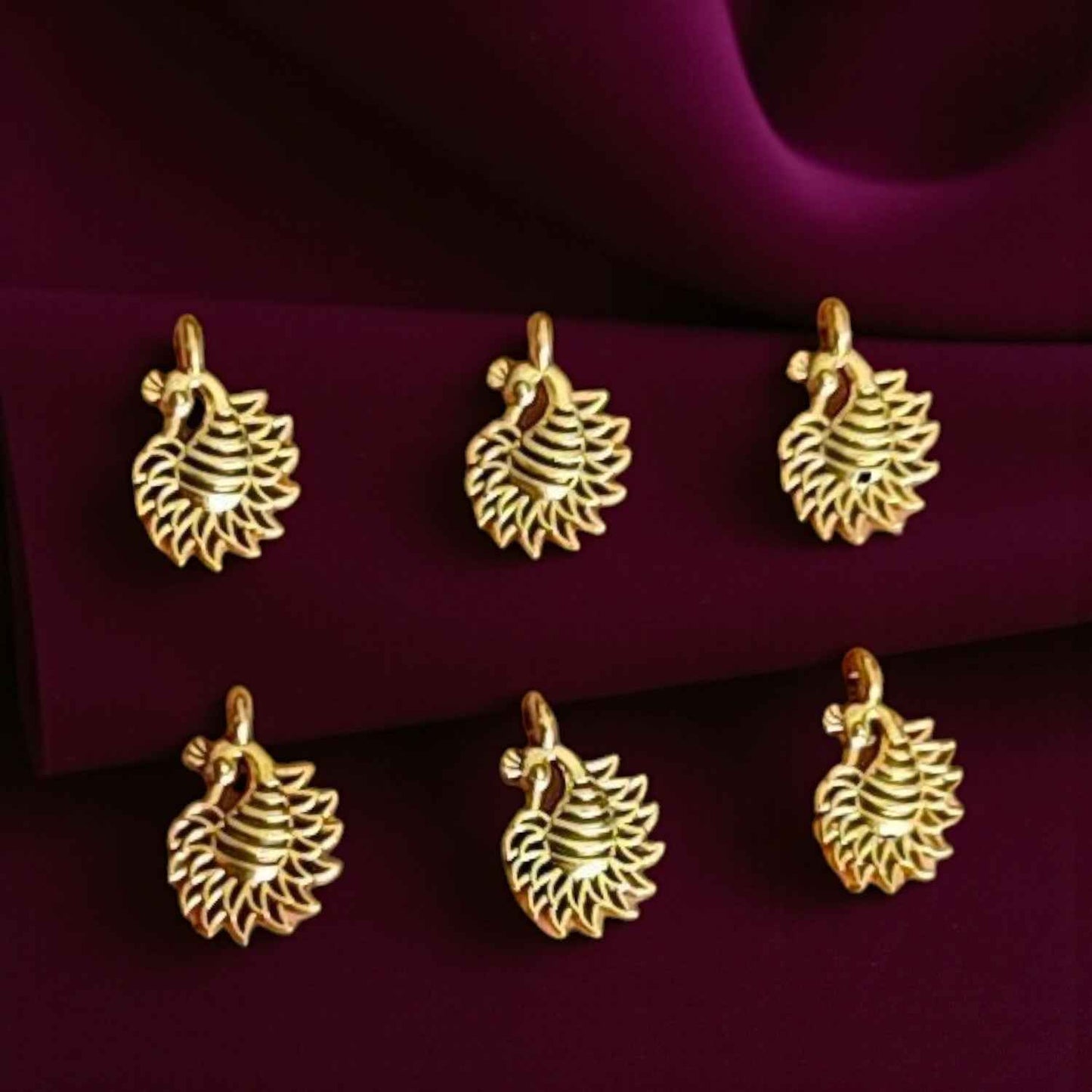 Gold Metal Peacock Charms - 1 Pc