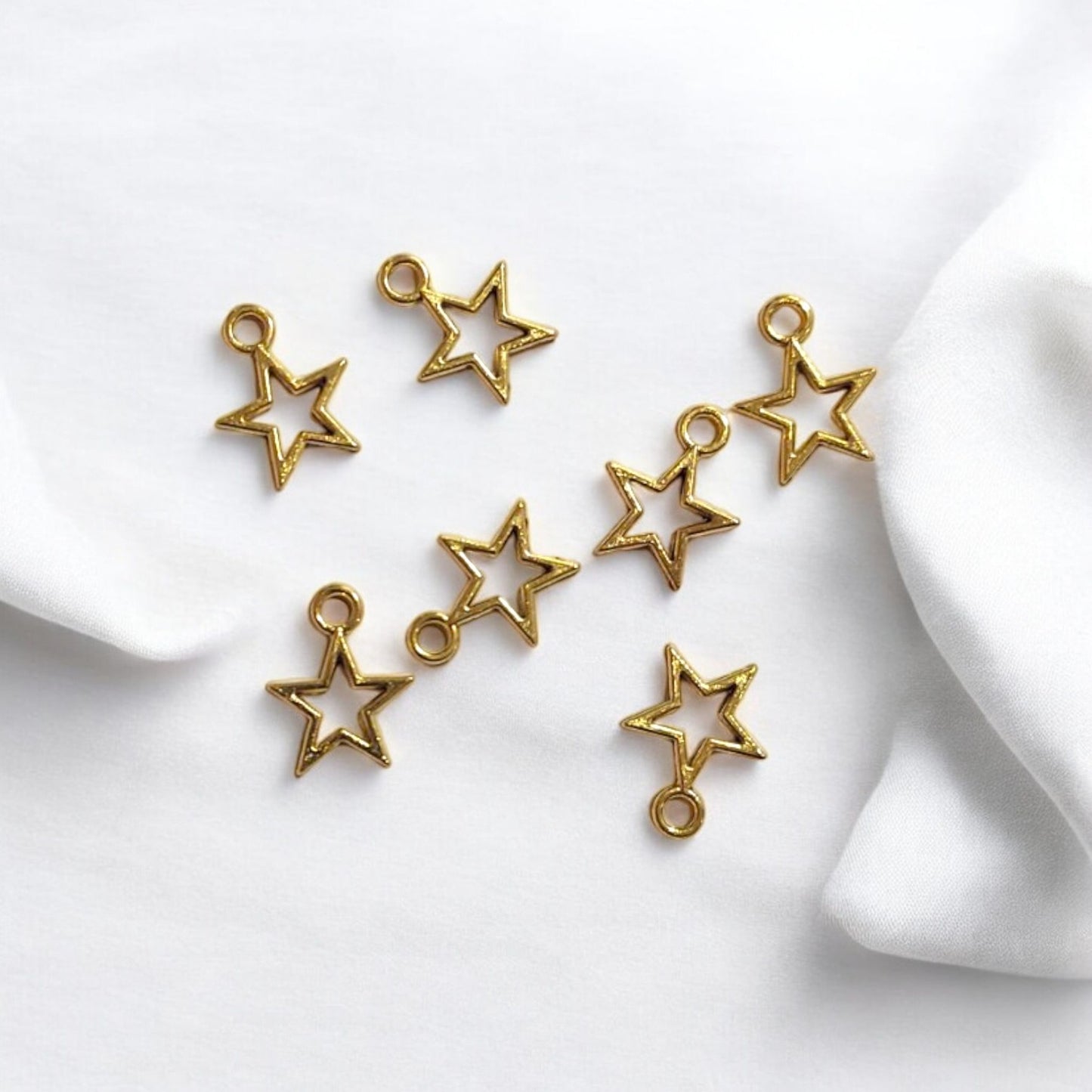 Gold Star Metal Charm - 1 Pc