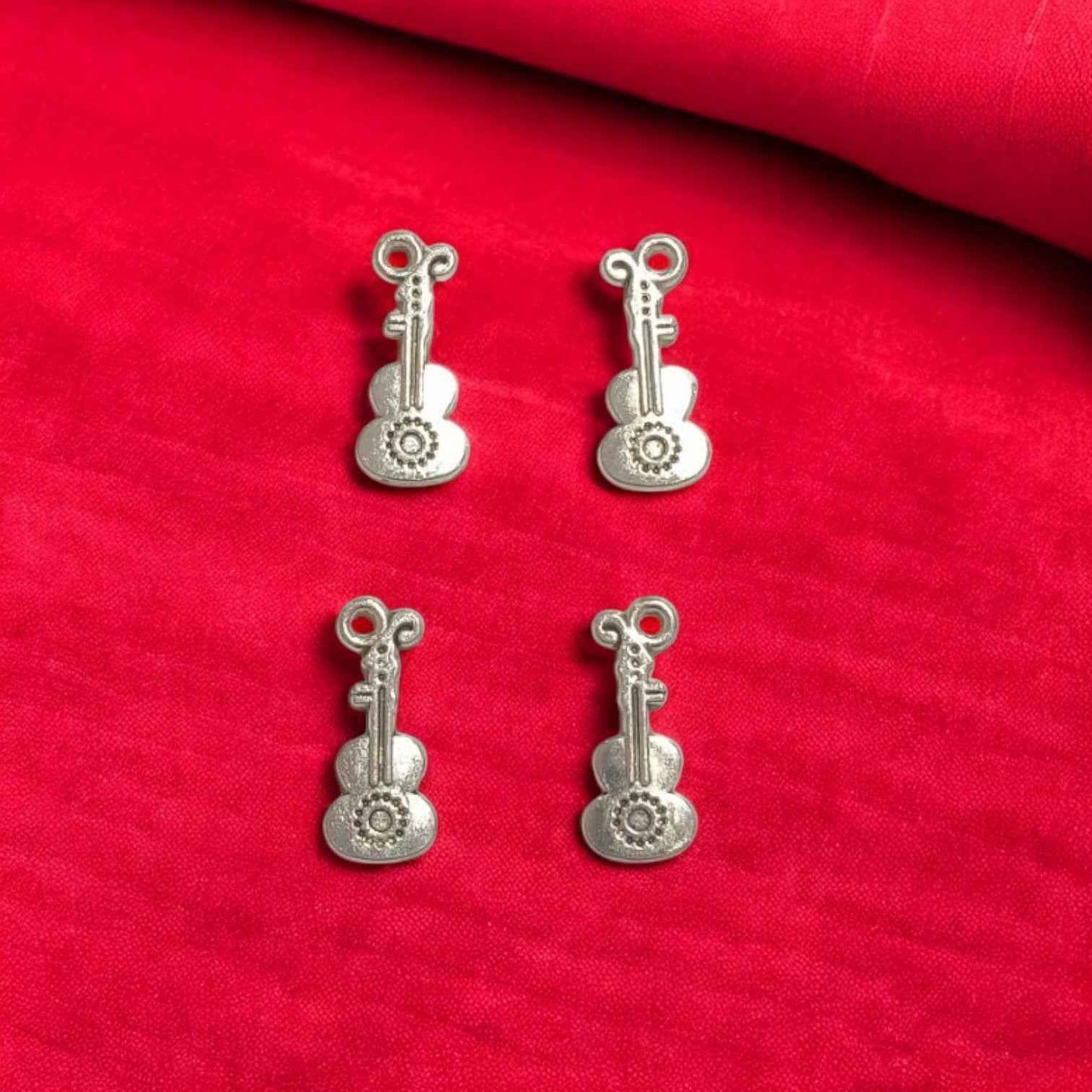 Silver Guitar Charm - 1 PC