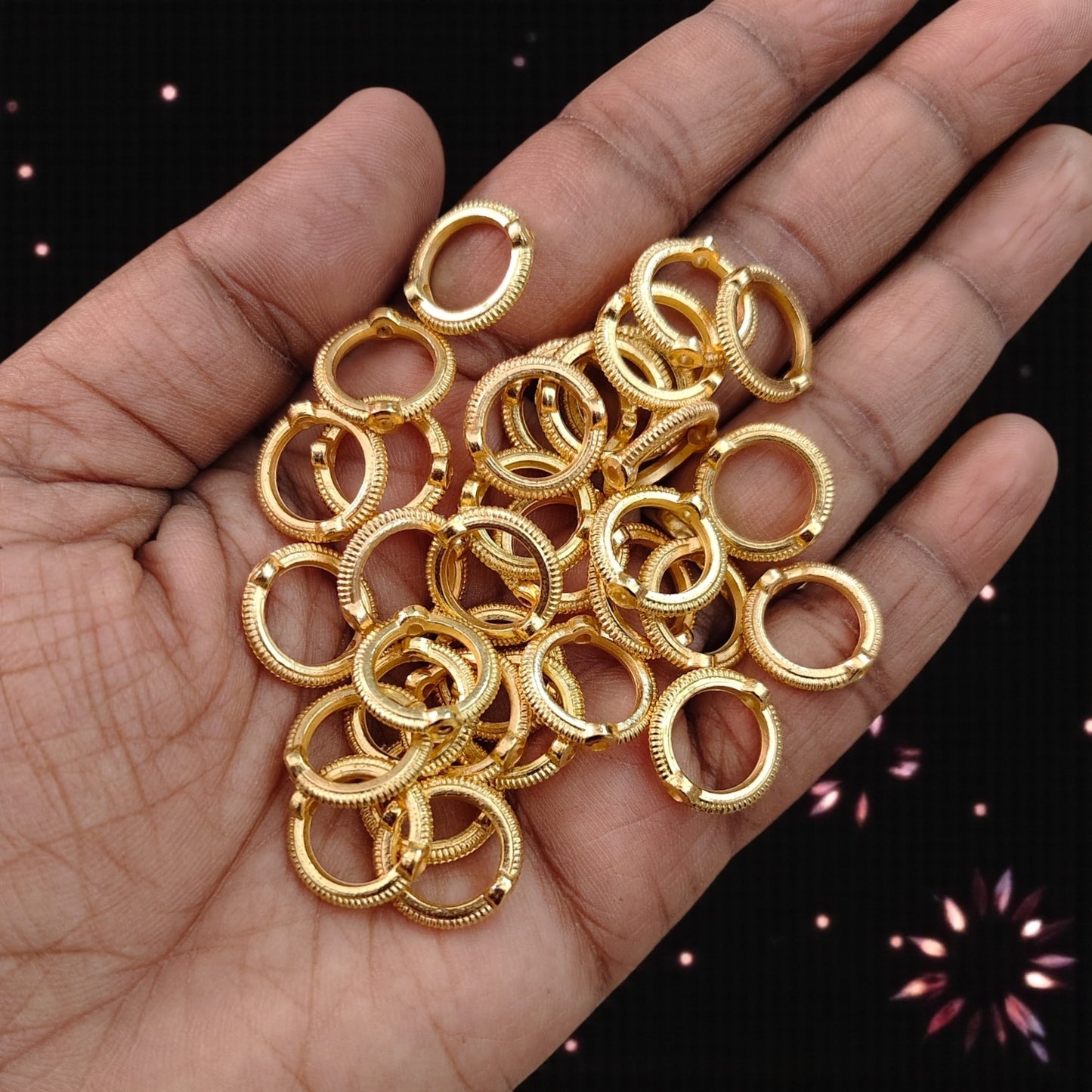 Hollow spacer ring with two side holes for jewellery making and craft projects