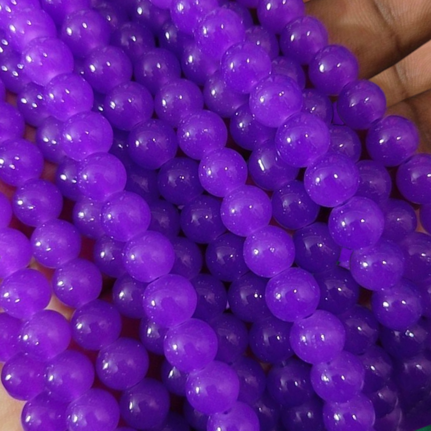 Violet Jelly Beads - 8 mm